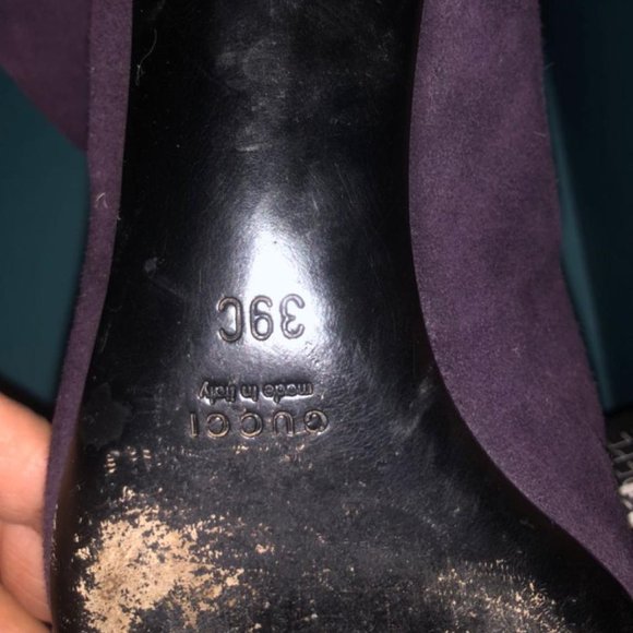 Gucci Purple Suede Low Heel Boots EU 39C - Picture 5 of 5